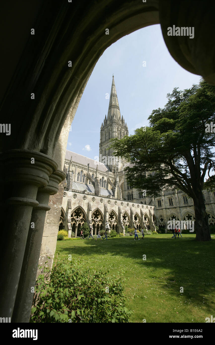 City of Salisbury, England. The Cathedral Church of the Blessed Virgin Mary in Salisbury. Stock Photo