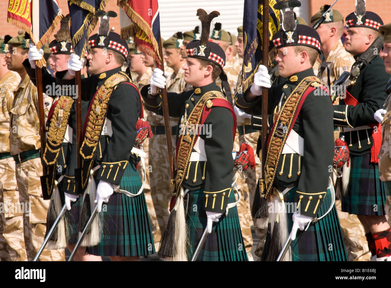 Military parade The Royal Regiment of Scotland being granted the freedom of Dumfries and Galloway Scotland UK Stock Photo