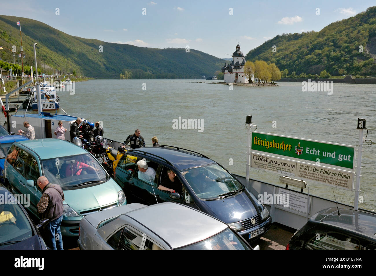 On the car ferry at Kaub, Middle Rhine, Germany Stock Photo - Alamy