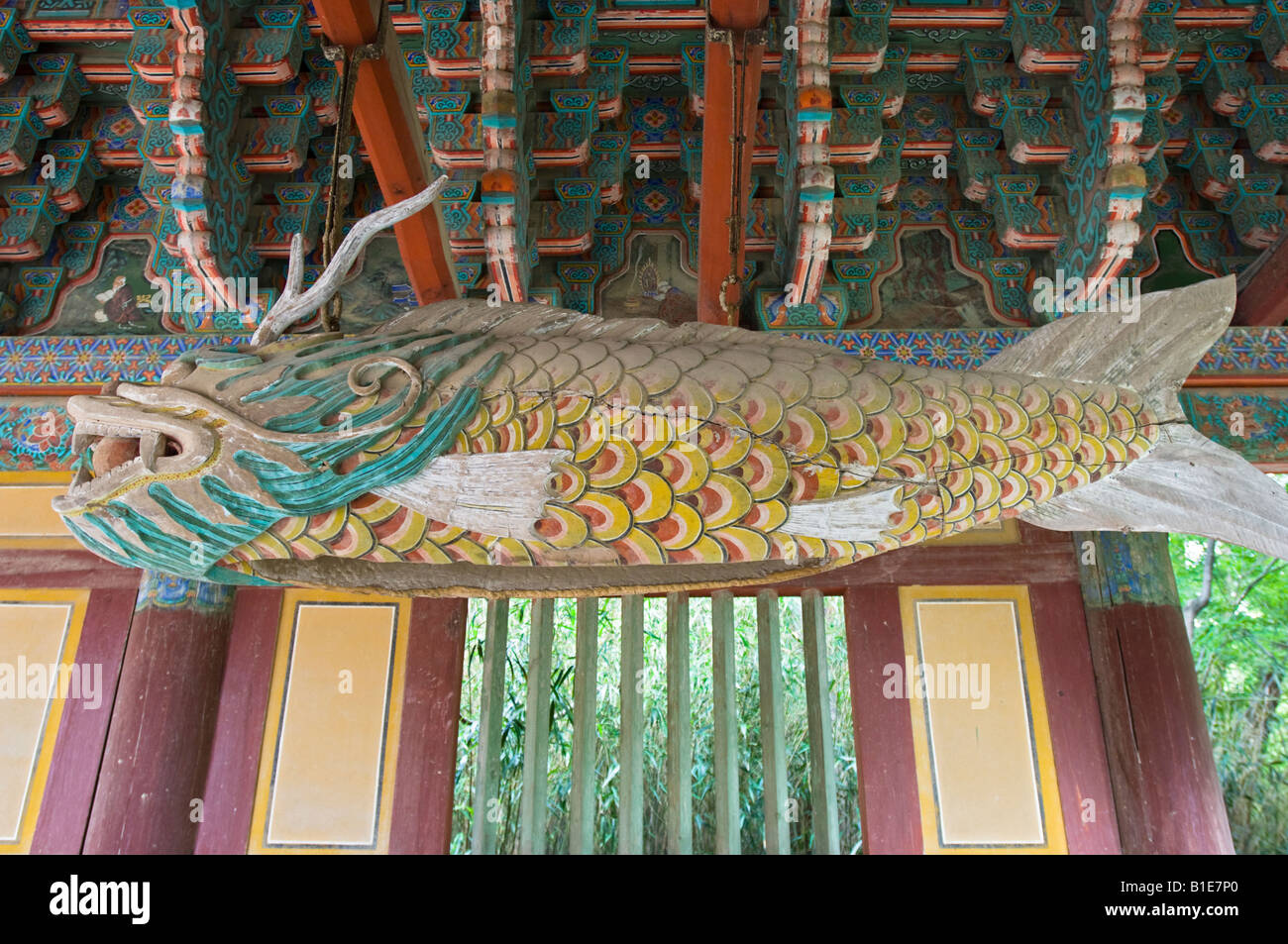 Fish Shaped Wooden Gong in the Bulguksa Buddhist Temple complex