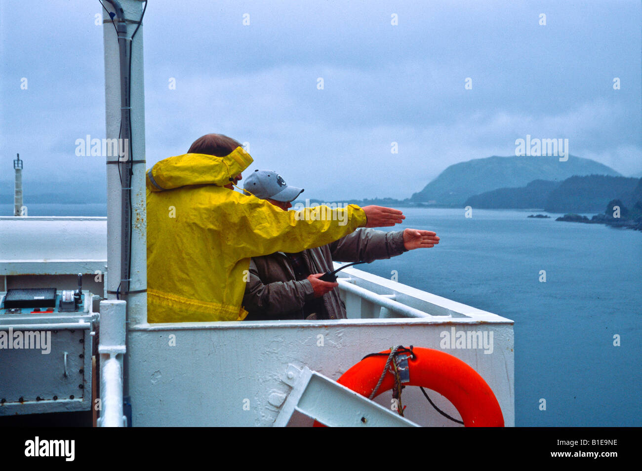 Kodiak, Alaska, USA. Captain and pilot on bridge, Horizon Anchorage Stock Photo Alamy