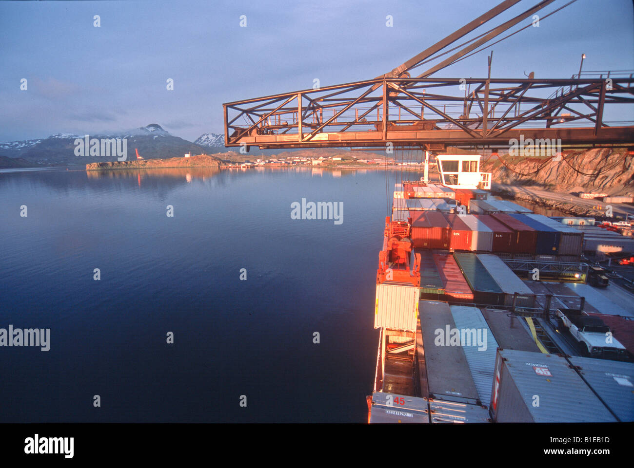 Container terminal, Dutch Harbor, Alaska Stock Photo Alamy