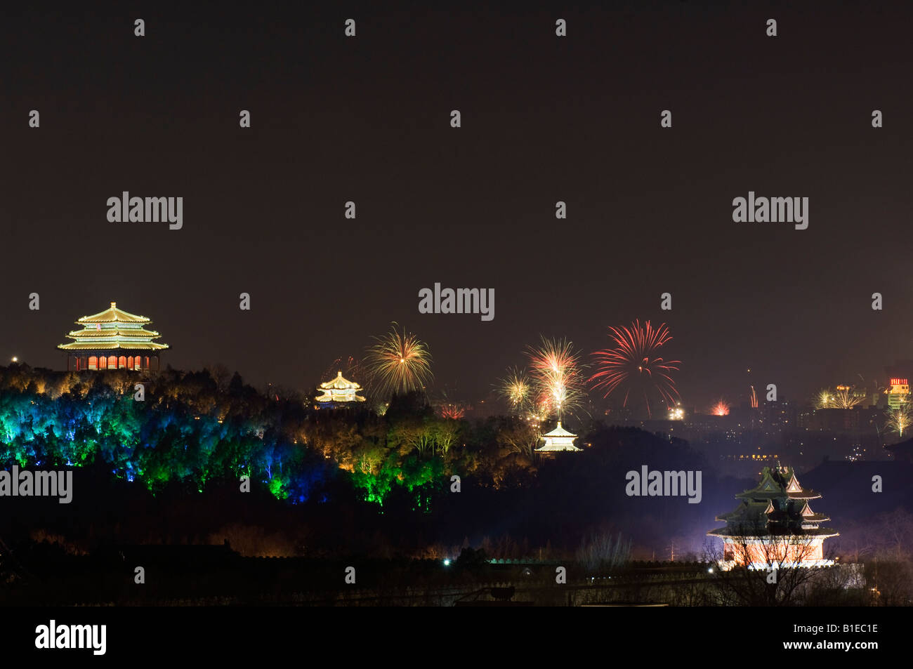 Beijing Chinese New Year Spring Festival fireworks Stock Photo - Alamy