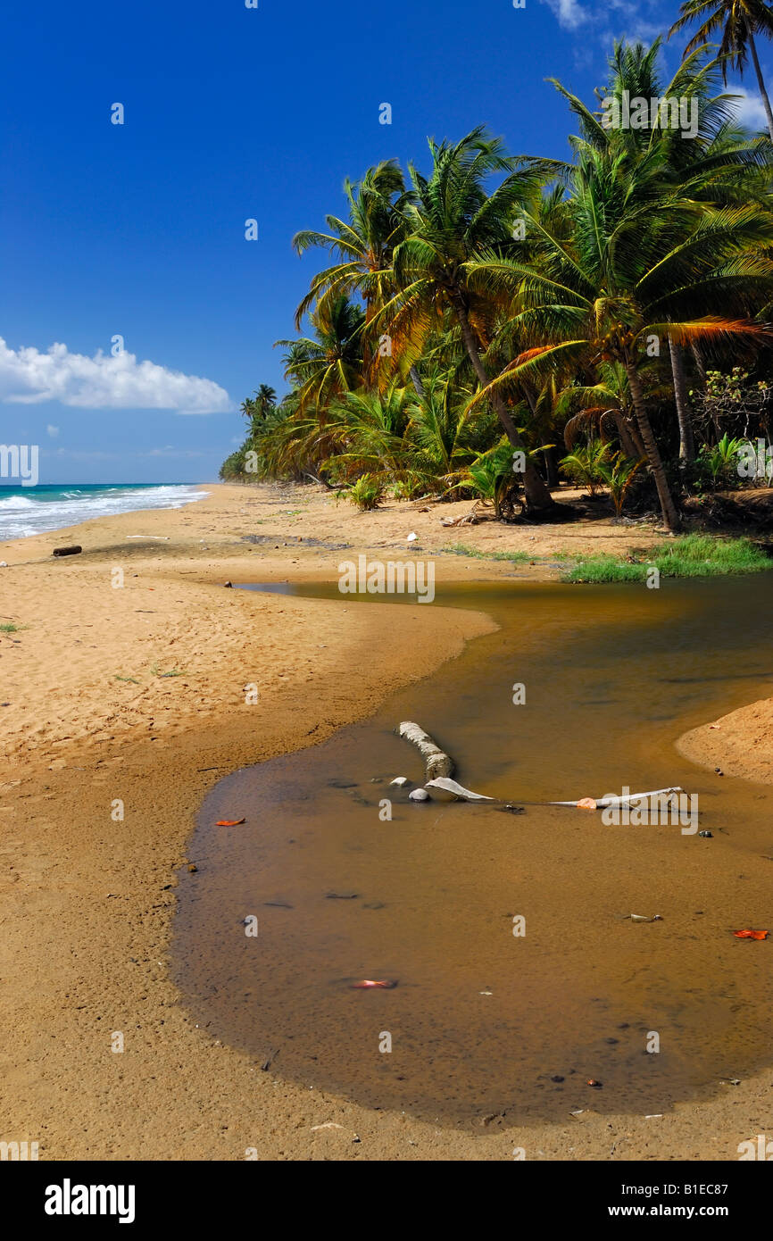 The beautiful and fast Los Pinos Beach near Maunabo in south east Puerto Rico Stock Photo