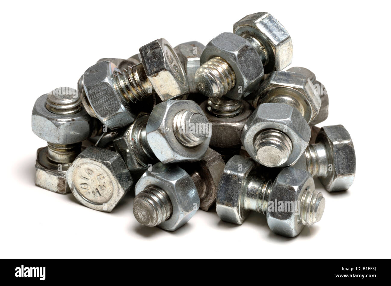 Pile of metal nuts and bolts Stock Photo Alamy