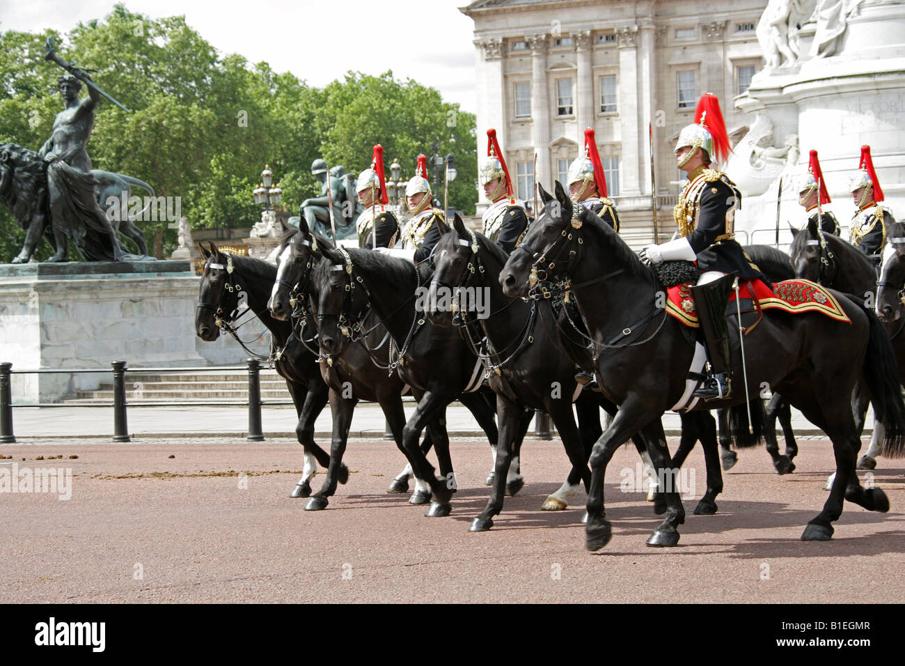 Household Calvary, Blues and Royals, at the Trooping the Colour Ceremony, Buckingham Palace London June 14th 2008 Stock Photo