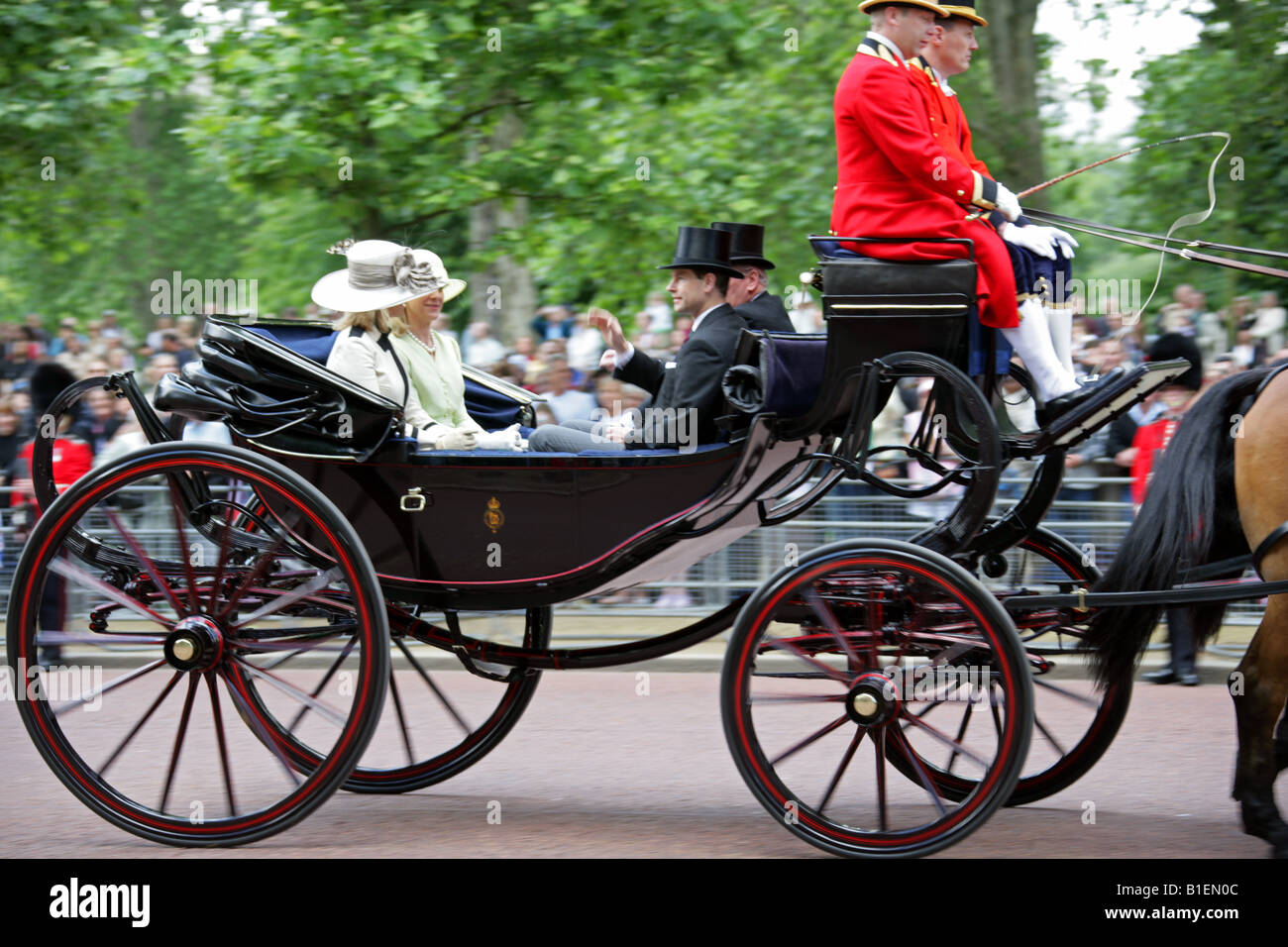 The Earl and Countess of Wessex and Duke and Duchess of Gloucester Returning to Buckingham Palace, Trooping the Colour 2008 Stock Photo