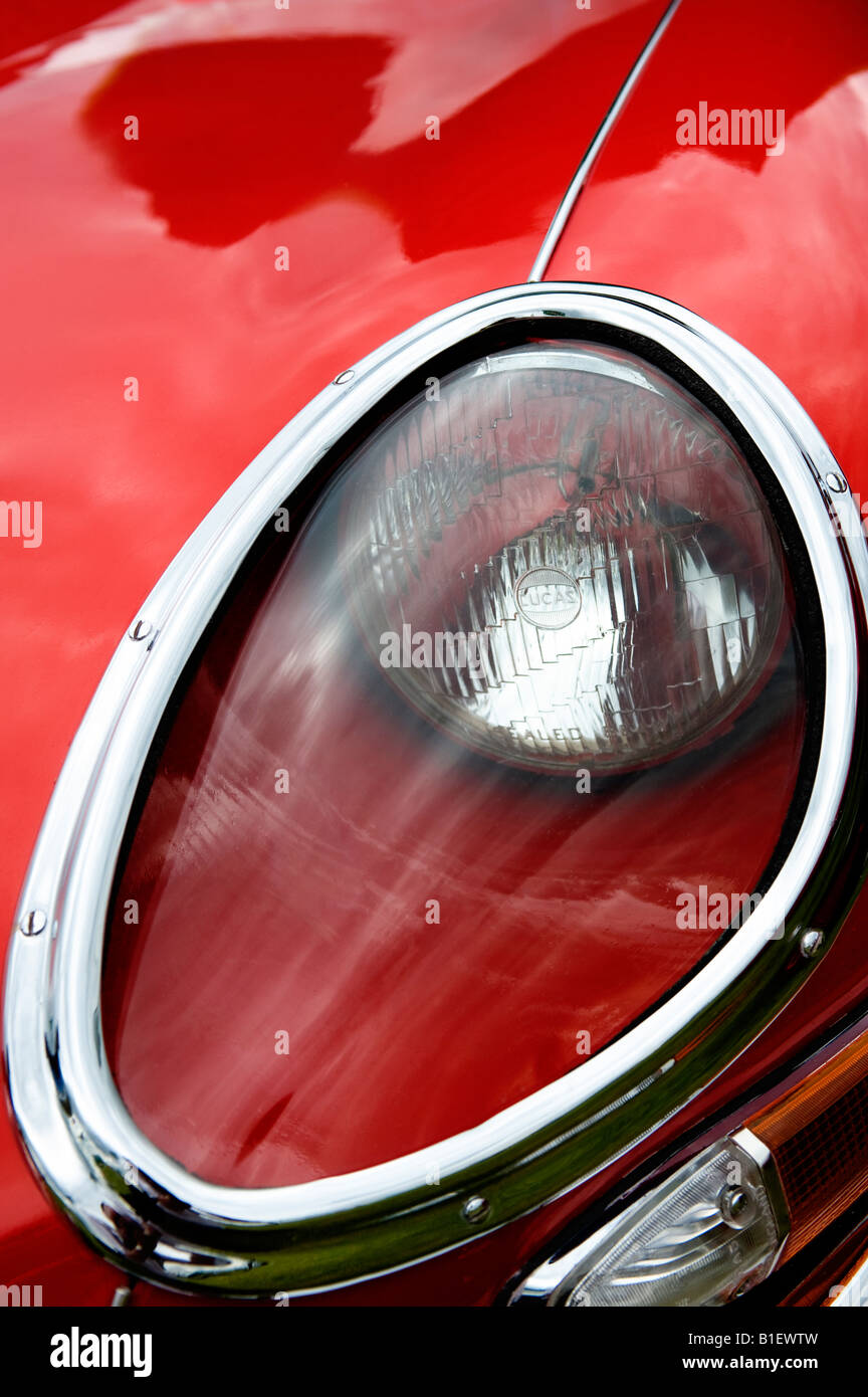 E type Jaguar Headlamp Stock Photo