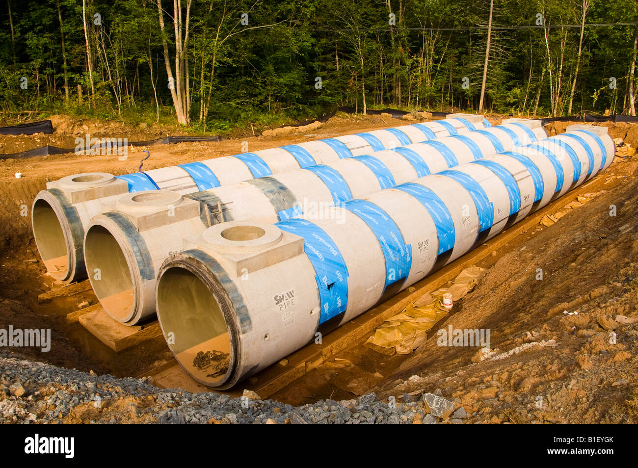 Underground wastewater tanks being installed in Sackville, Nova Scotia