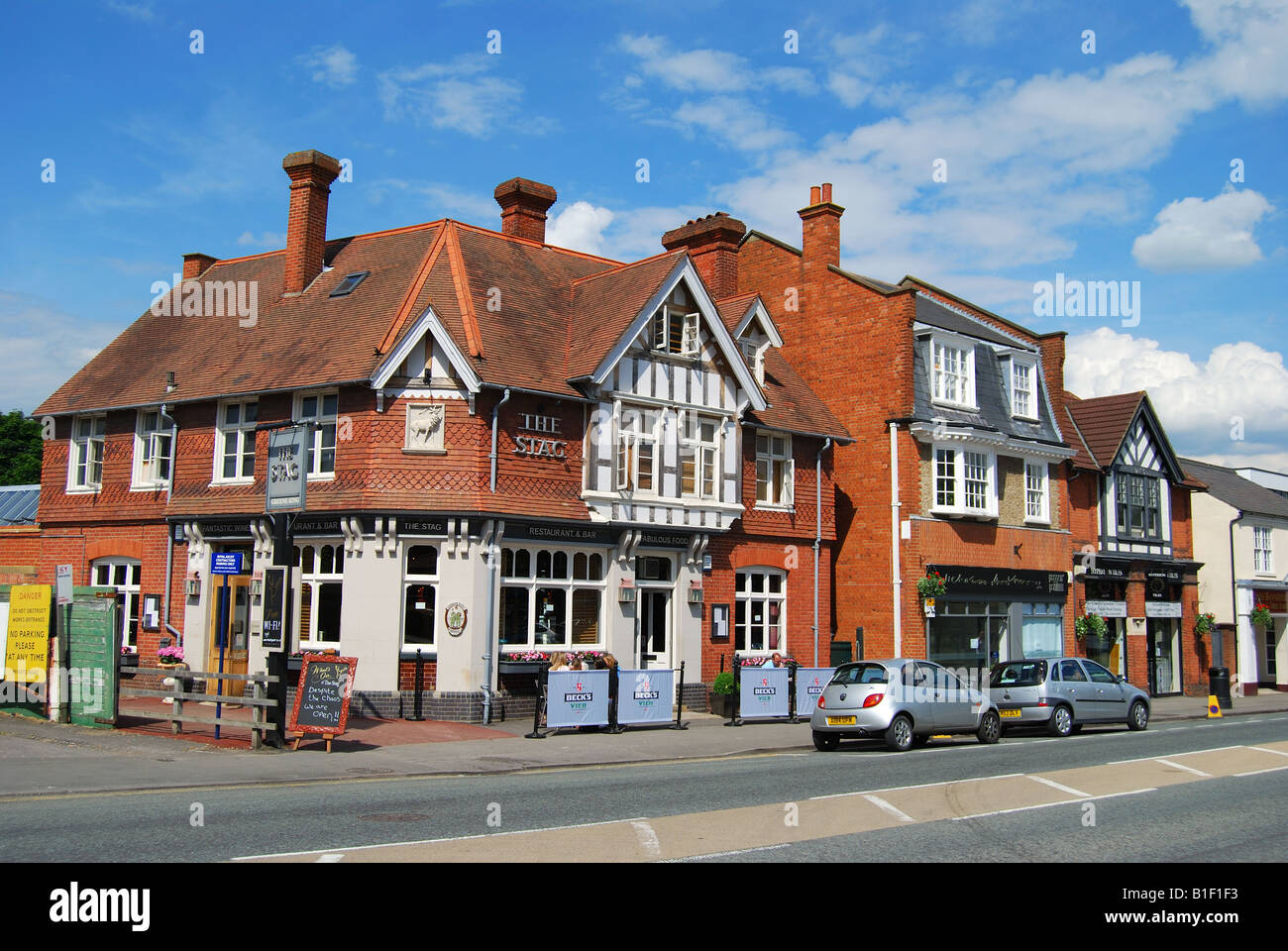 16th century The Stag Pub, Ascot High Street, Ascot, Berkshire, England, United Kingdom Stock Photo