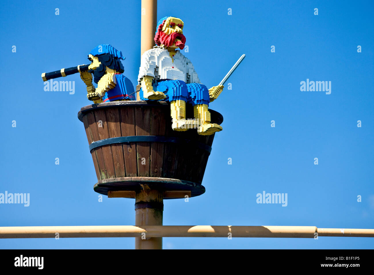 Watching pirates made from lego bricks Stock Photo
