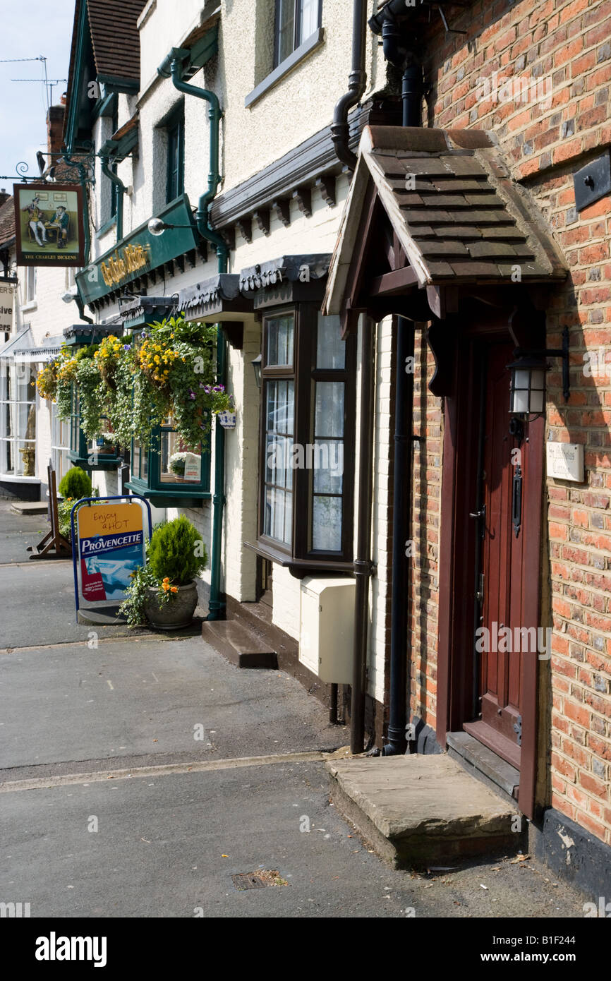 A row of house and shops in Aylesbury End, Beaconsfield old town, Bucks. Stock Photo