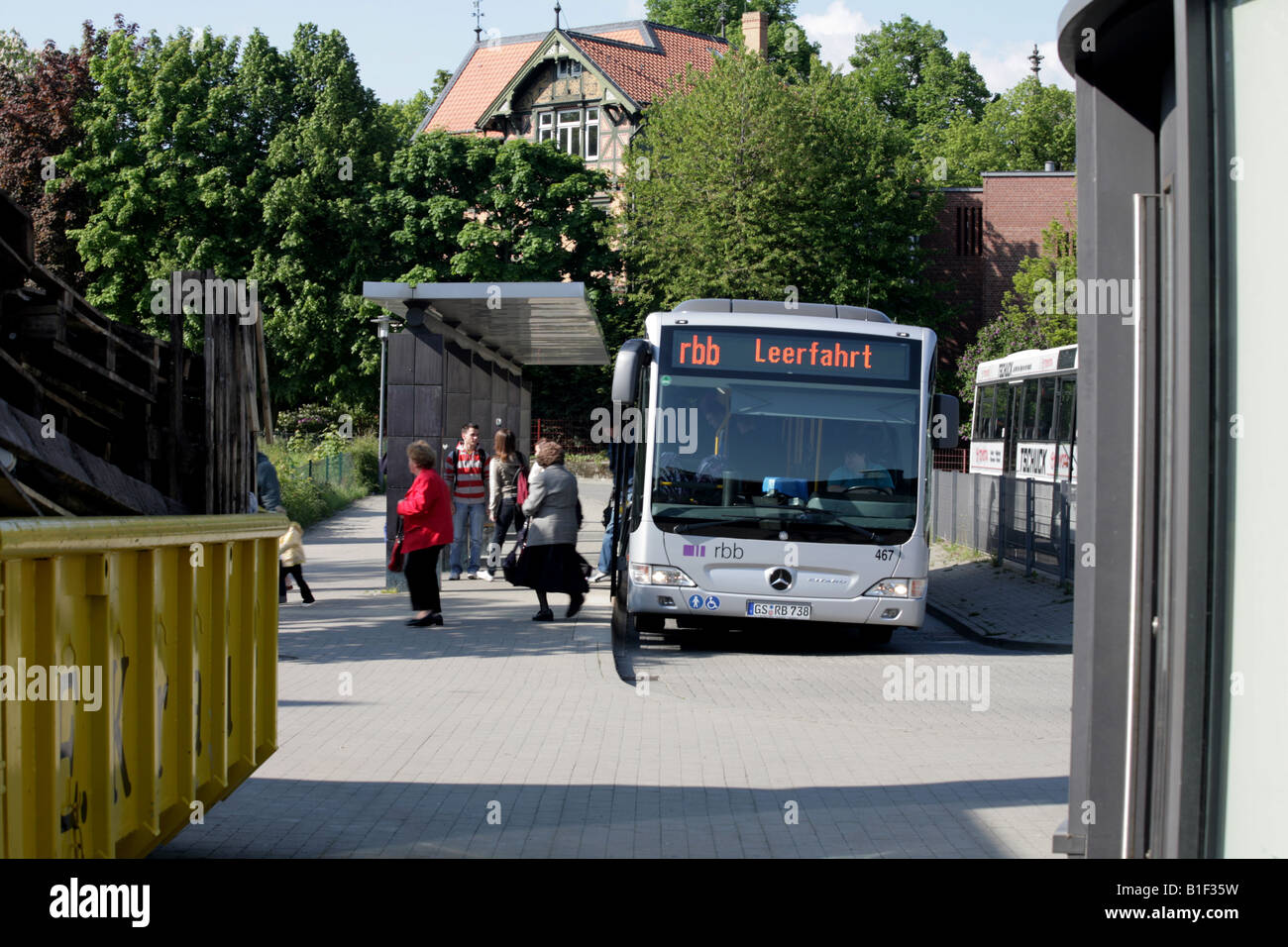 Passengers disembarking from a bus at Goslar Bus Station, Goslar, Harz  Mountains, Germany, Deutschland Stock Photo - Alamy