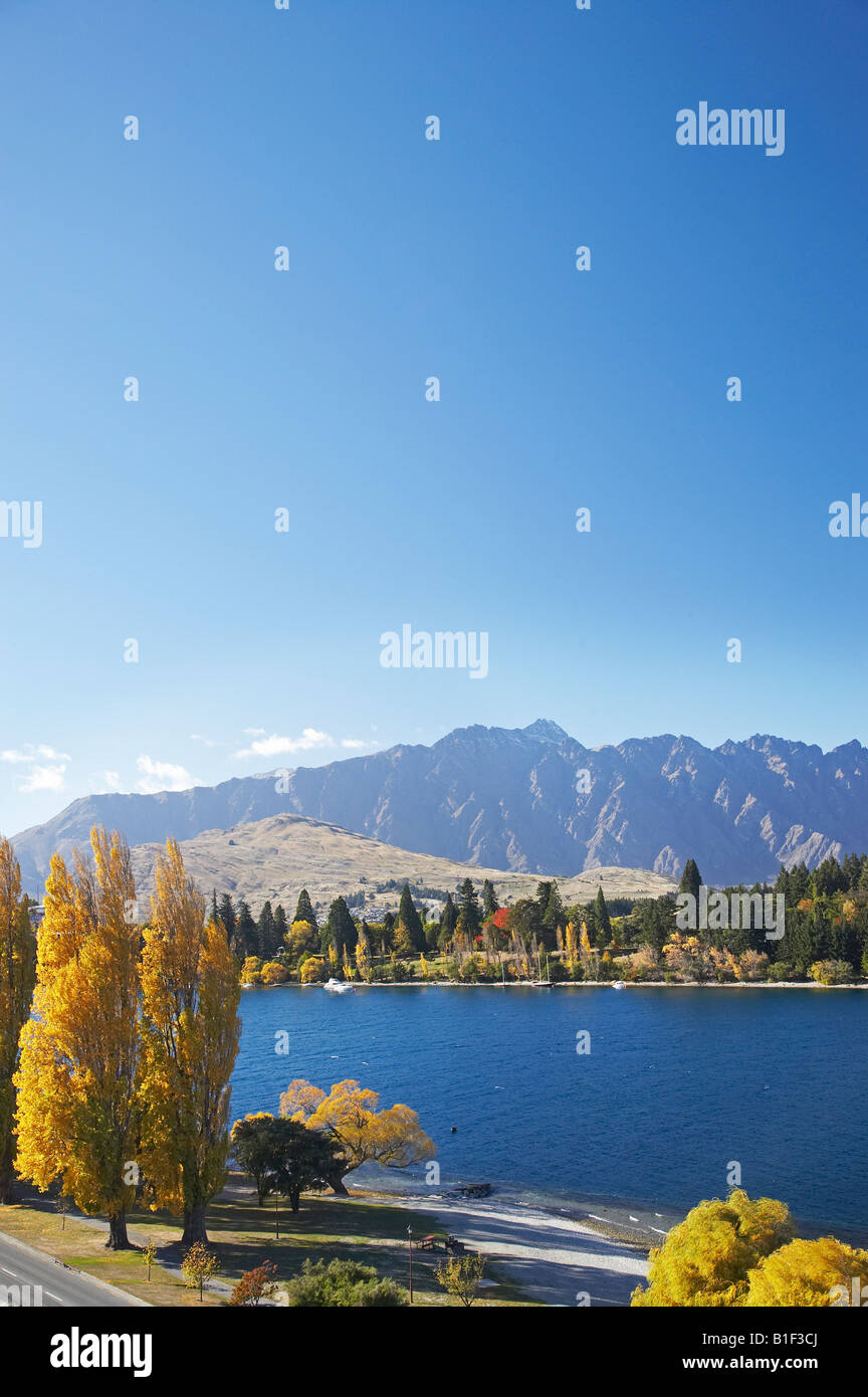 Lake Wakatipu Autumn Trees and the Remarkables Queenstown Otago South ...