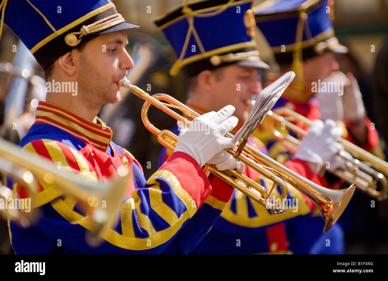 Musicians of the Military Medical Academy band at the Military Bands Festival St Petersburg Russia 12 06 2008 Stock Photo