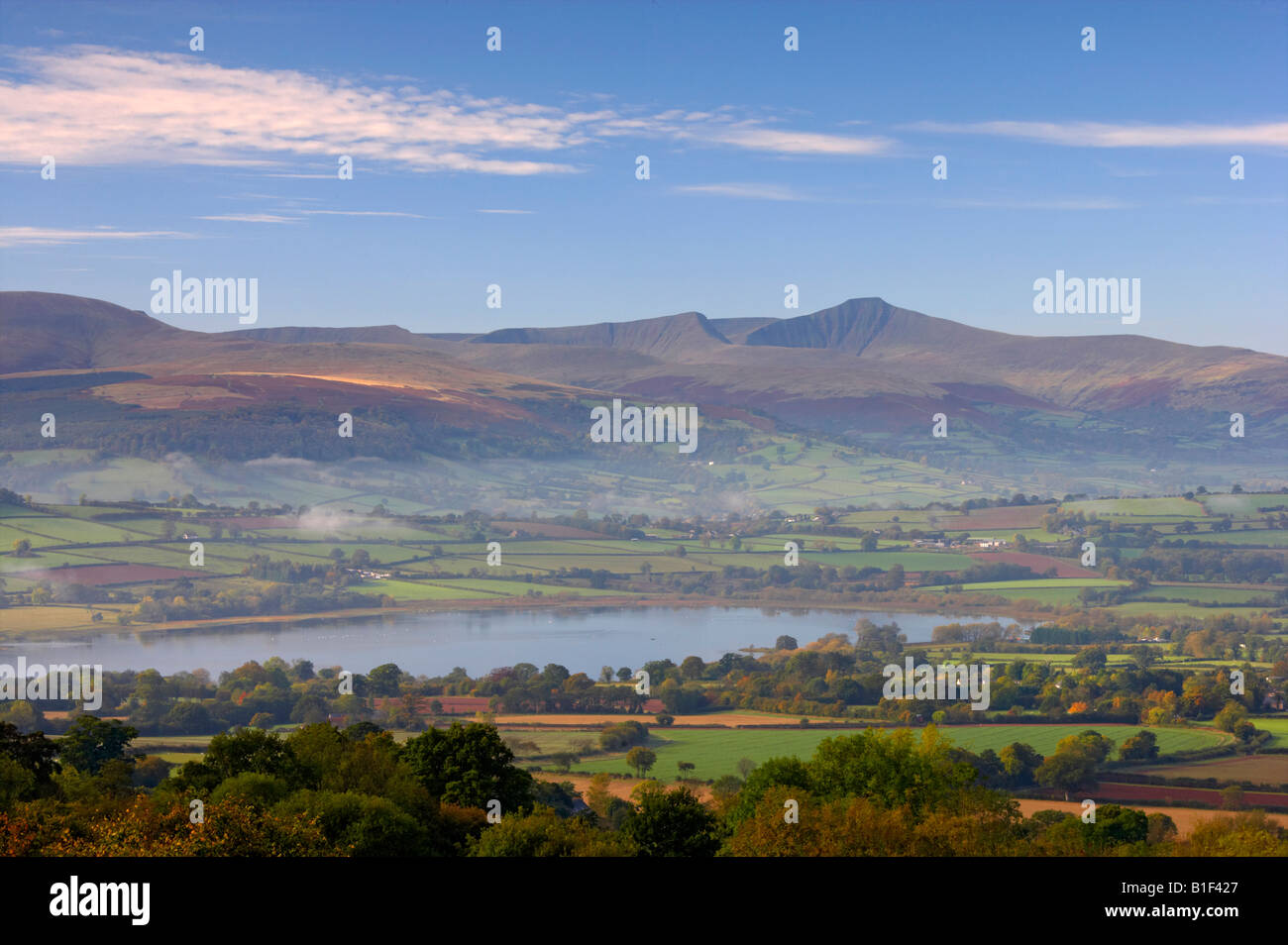Brecon Beacons and Llangorse Lake Stock Photo Alamy