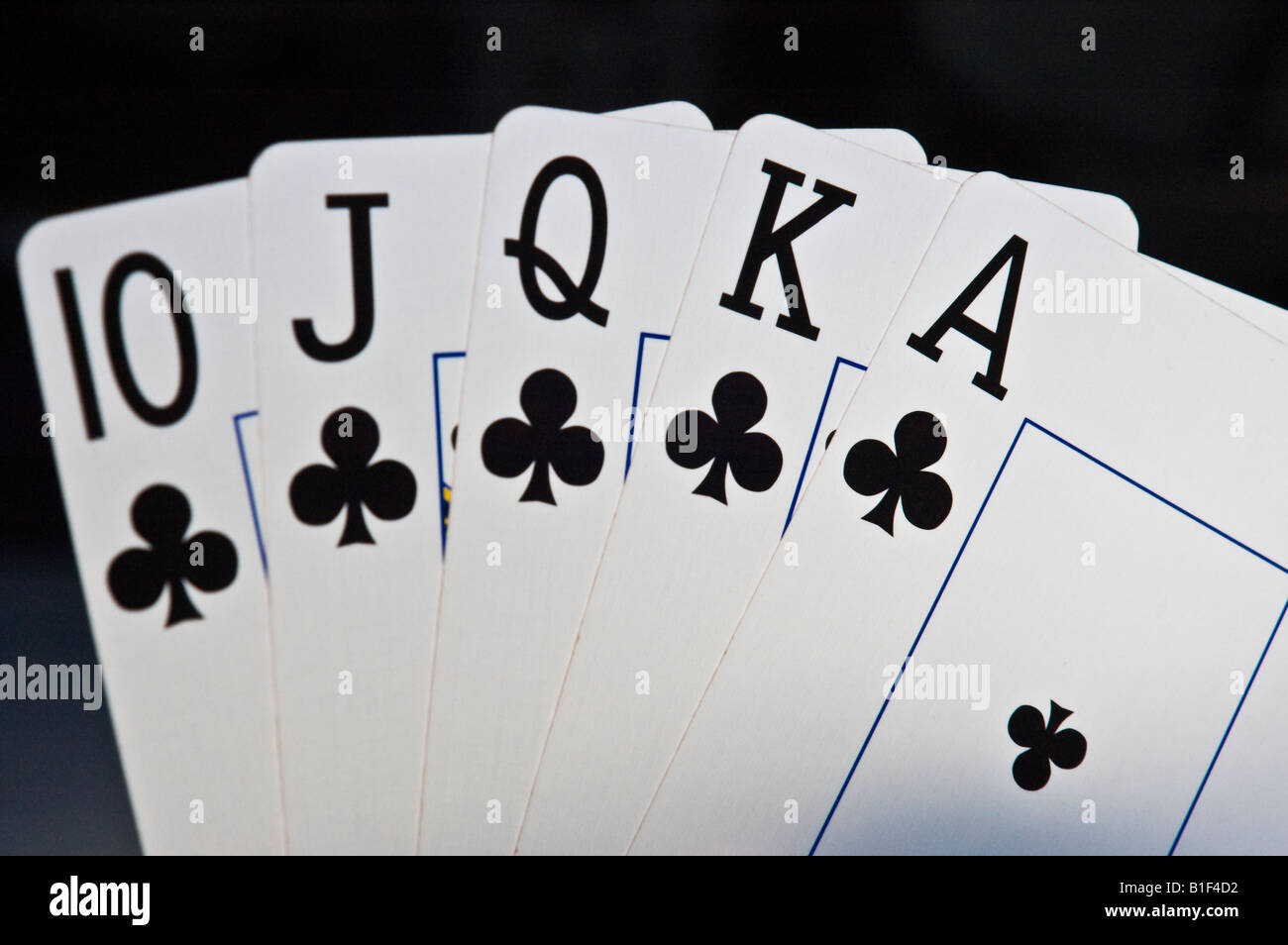 really lucky royal straight flush in poker card game Stock Photo - Alamy