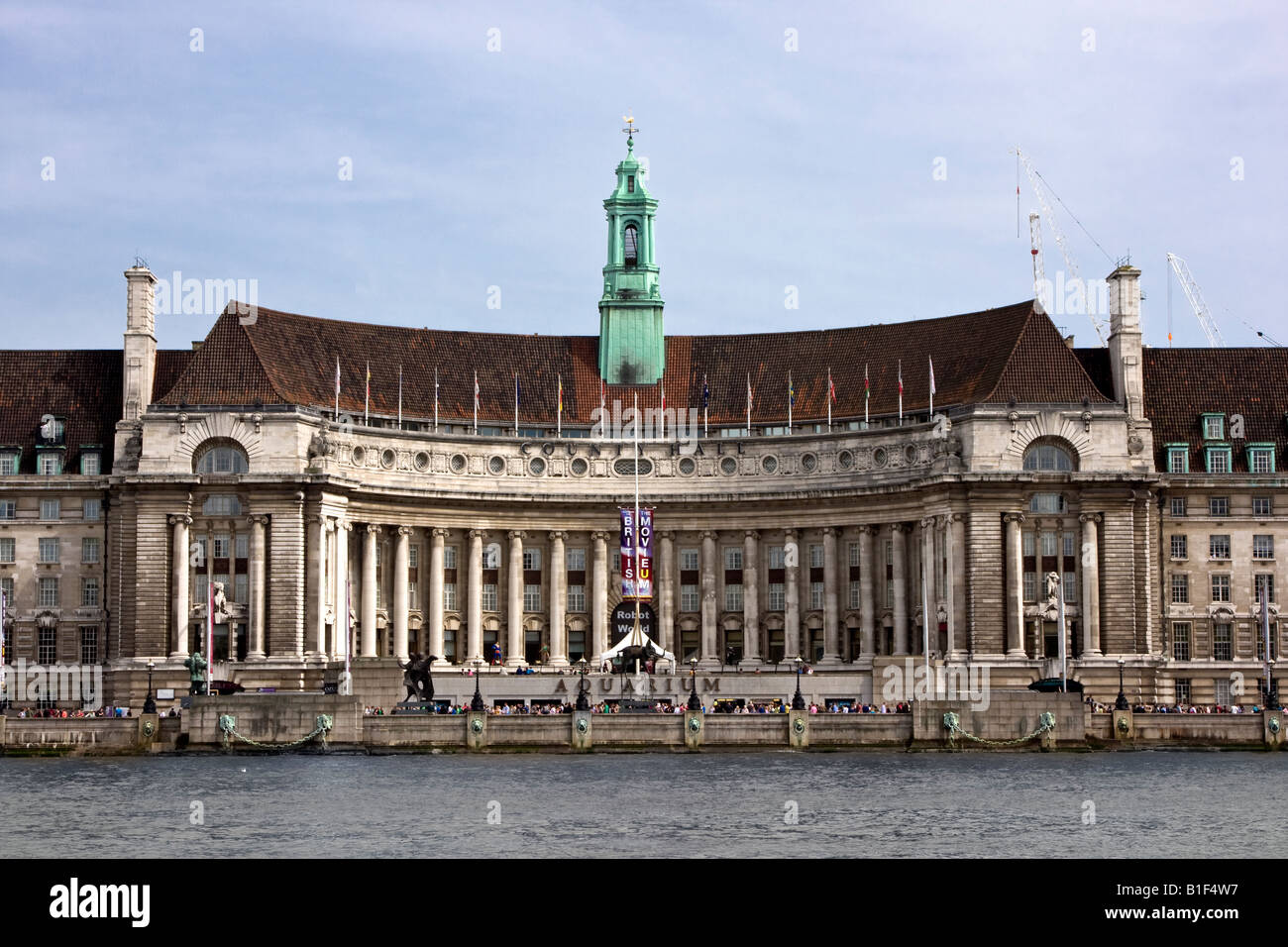 County Hall Art Museum on the Thames River, London England Stock Photo