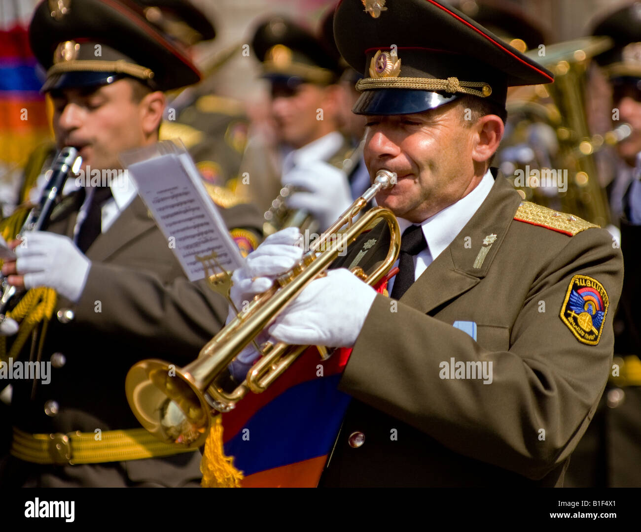 Military band of General Headquarters of Armenian Armed Forces at the Military Bands Festival St Petersburg Russia 12 06 2008 Stock Photo
