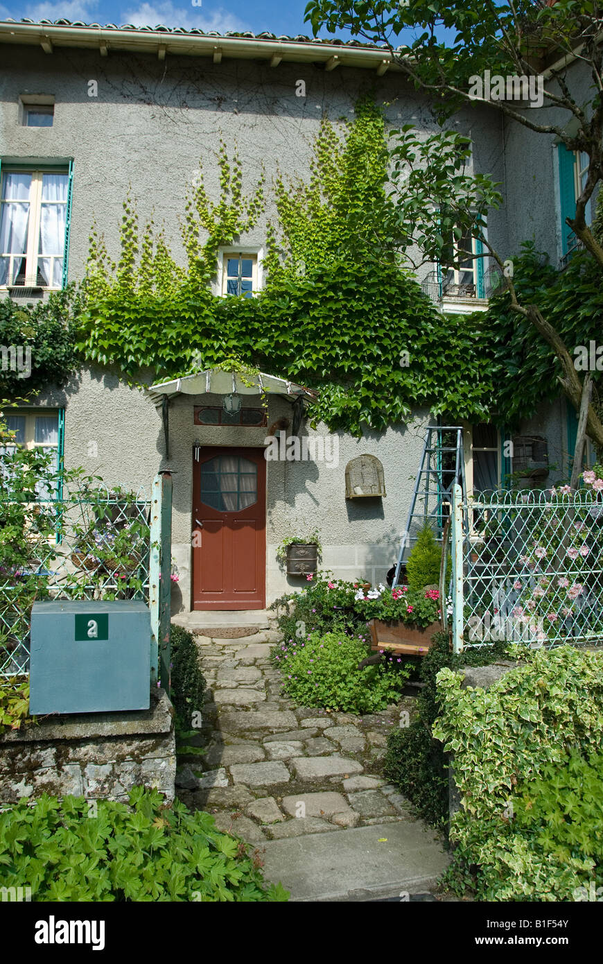 Stock photo of a pretty house in the village of Montrol Senard Stock Photo