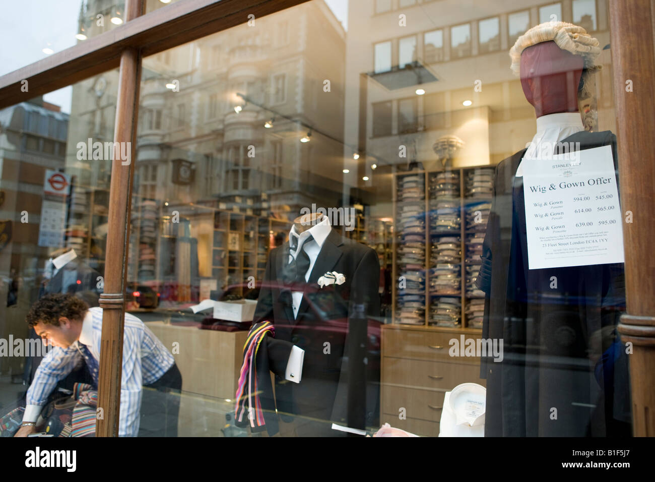 Window Dresser Arranging Ties In Men S Clothing Shop That Caters
