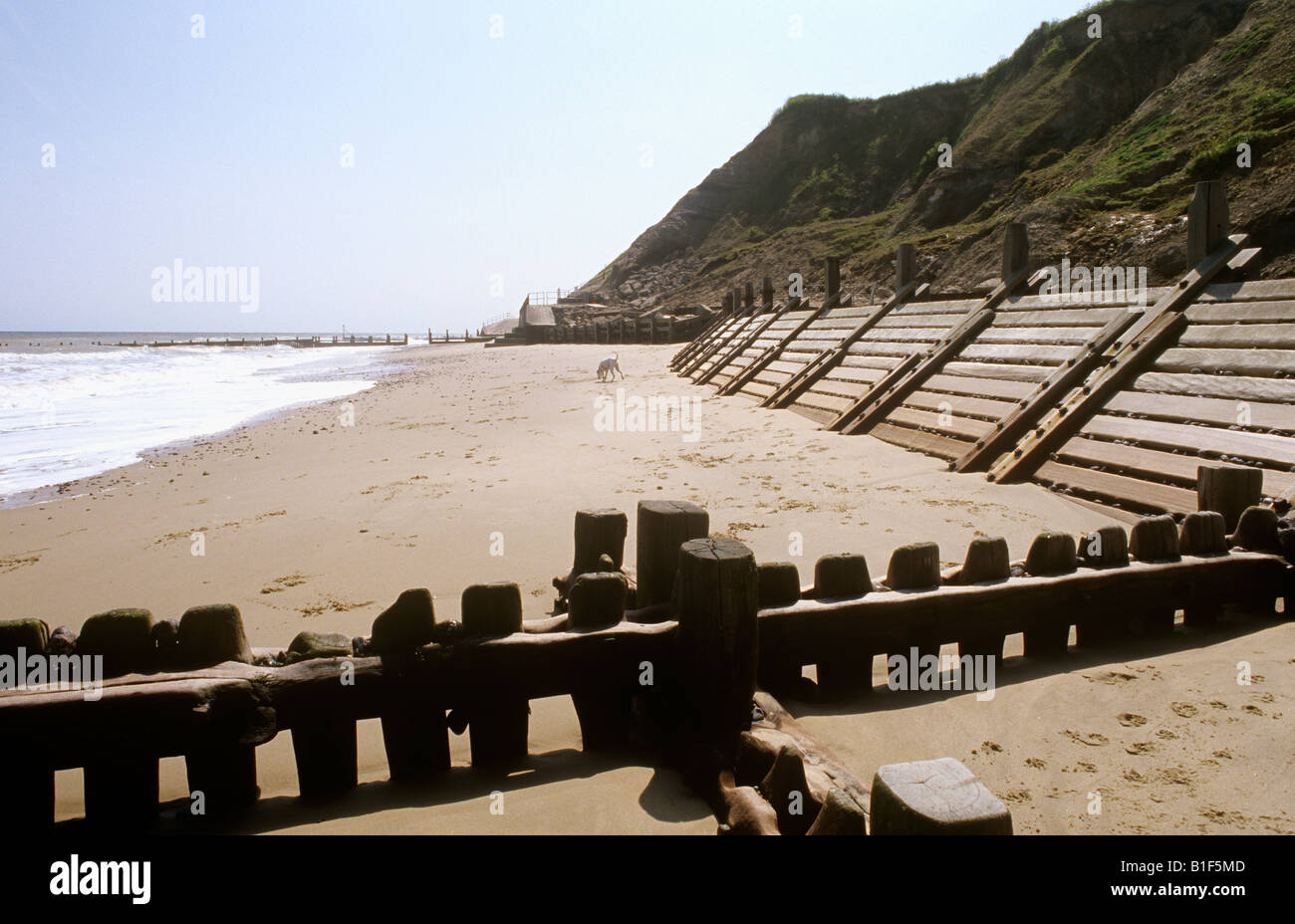 Norfolk Coastal defences Overstrand Stock Photo