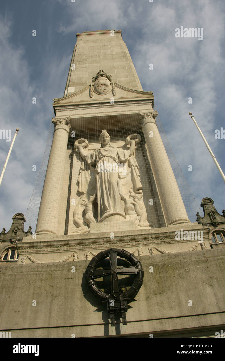 City of Preston, England. The Giles Gilbert Scott designed Cenotaph memorial situated at Preston’s Market Square. Stock Photo