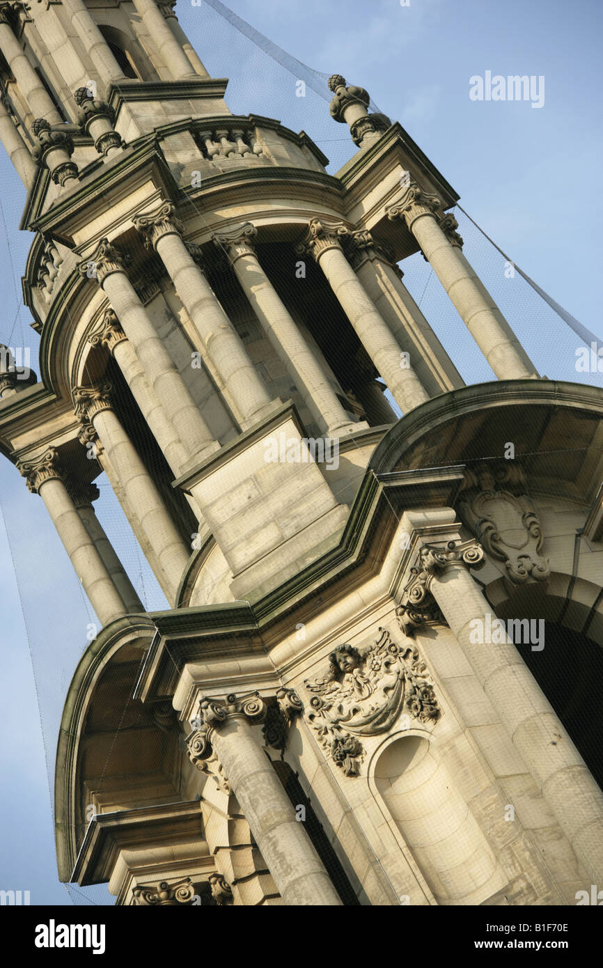 City of Preston, England. Close up view of the tower above the 1903 built Baroque style Preston Crown Court Sessions House. Stock Photo