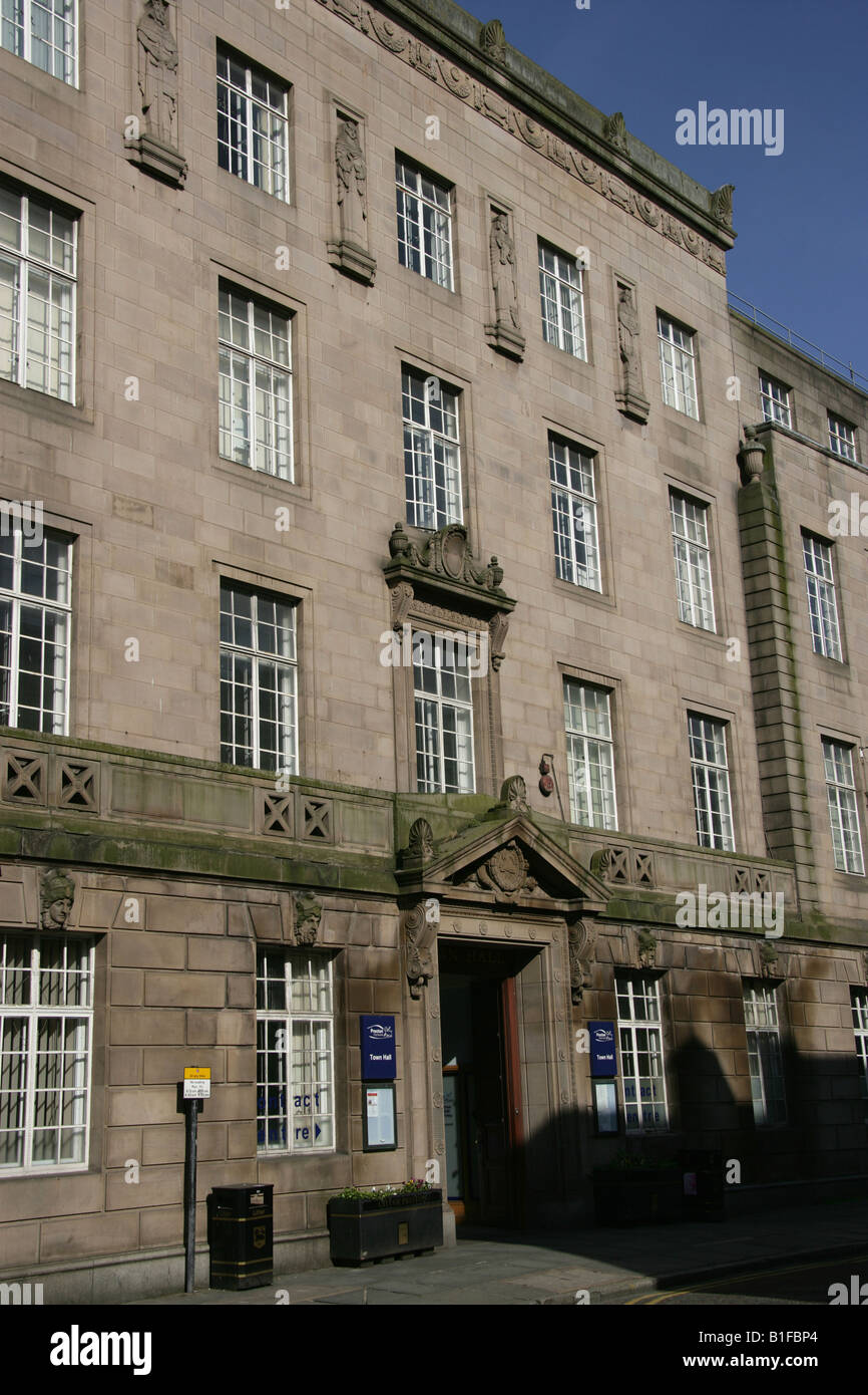 City of Preston, England. Main entrance to Preston Town Hall and City