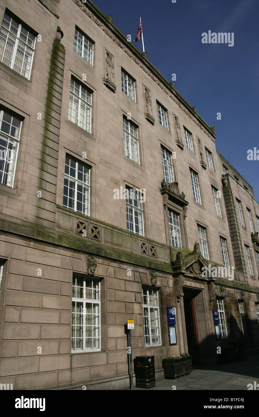 City of Preston, England. Main entrance to Preston Town Hall and City