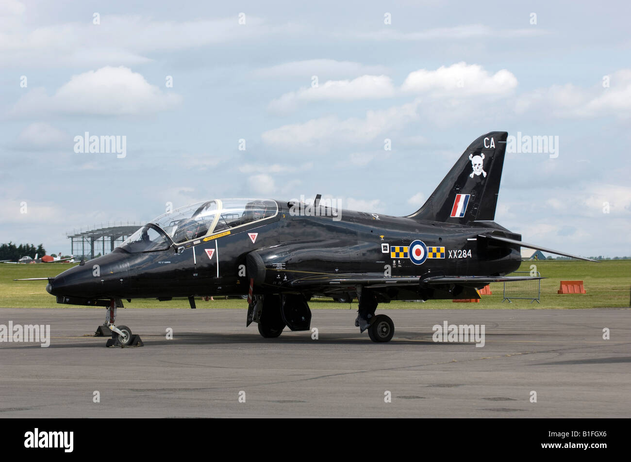 A Black British BAC Hawk fighter / training aircraft in Royal Air Force livery Stock Photo