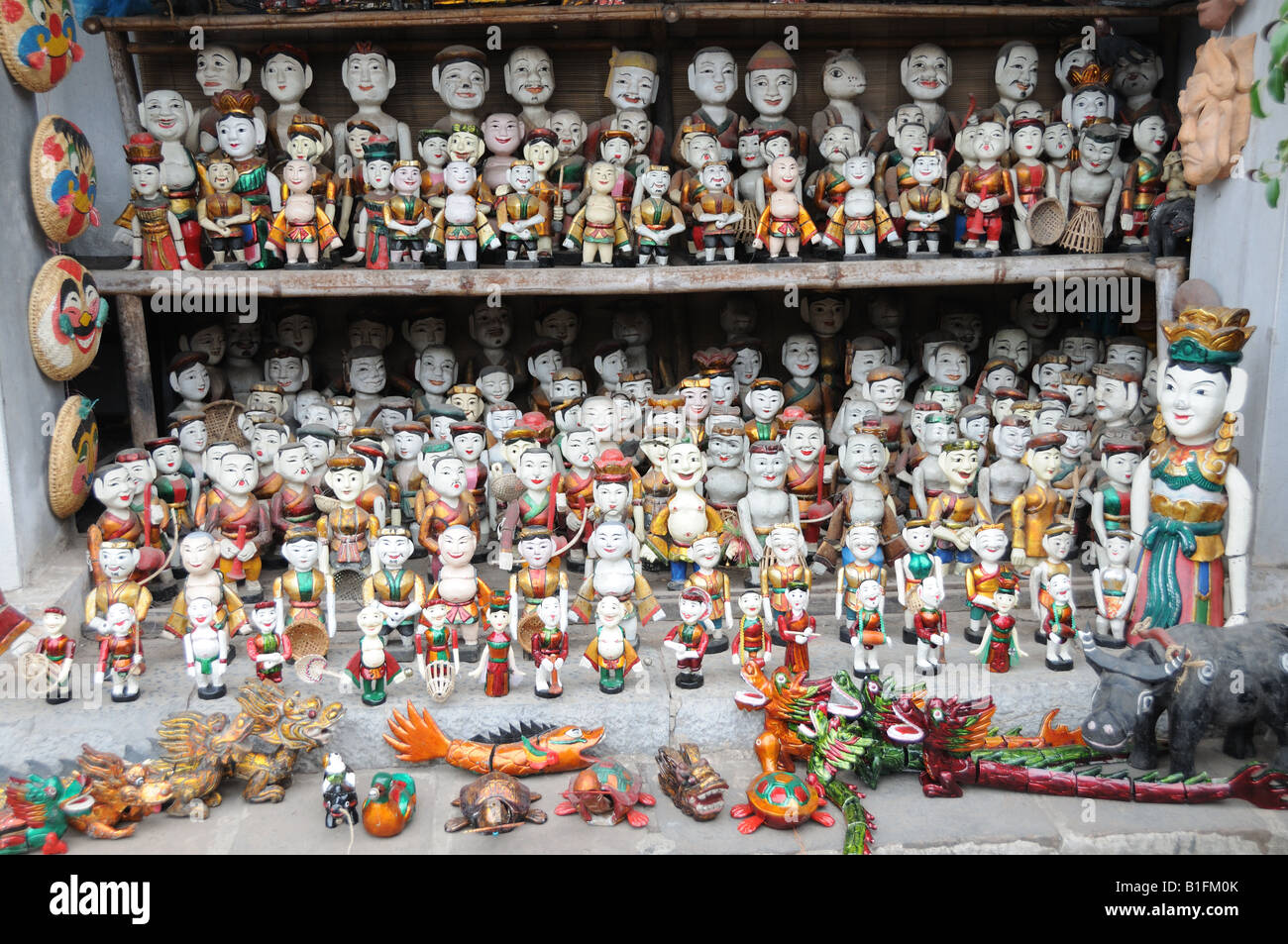 Water puppets for sale at the Tran Quoc Pagoda Hanoi Vietnam Stock Photo