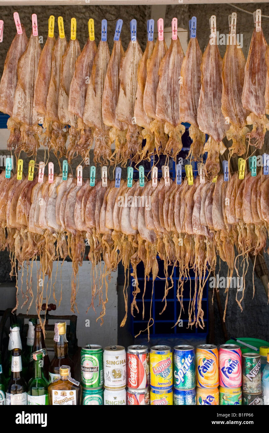 Dried squid for sale at a shop on Ko Lan Island near Pattaya, Thailand