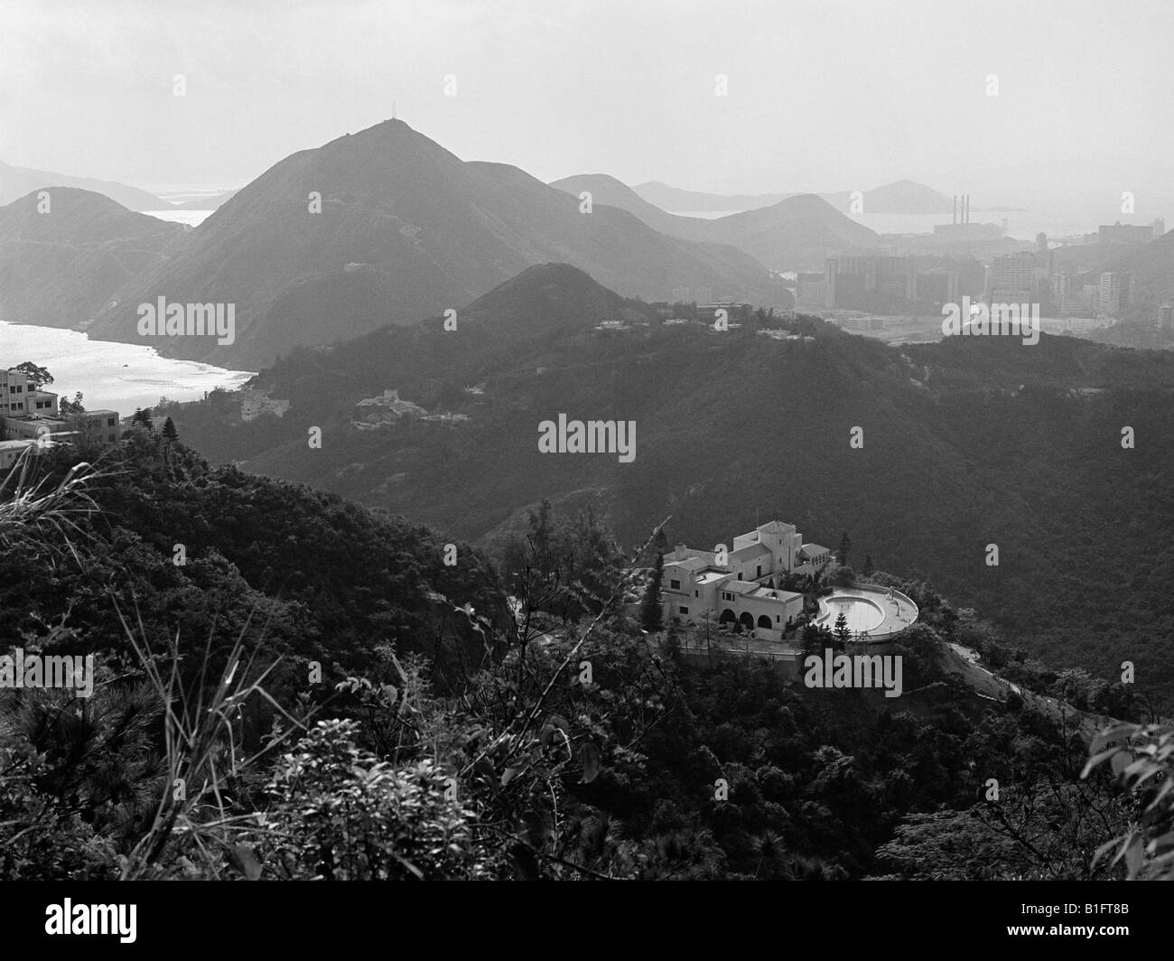 Luxury hilltop villa above Repulse Bay Hong Kong Island 1976 Stock Photo