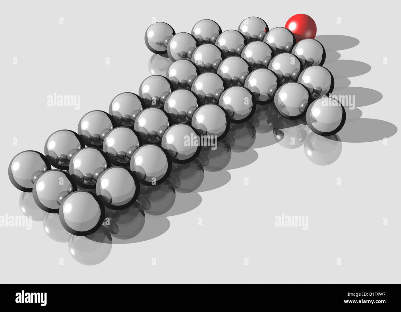 3d rendering of silver balls forming an arrow directing up Stock Photo ...