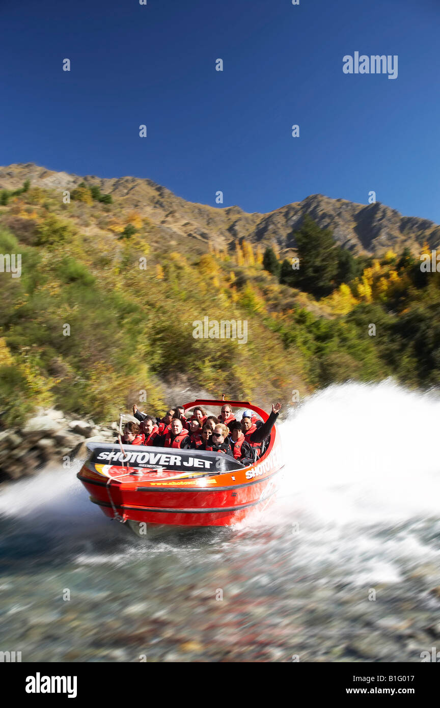 Shotover Jetboat Shotover River Queenstown South Island New Zealand Stock Photo
