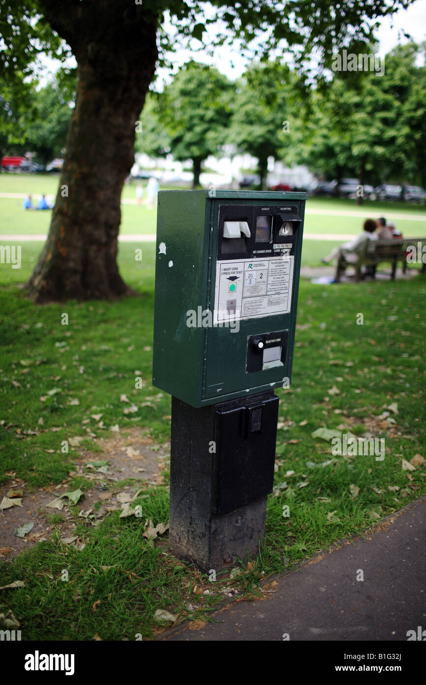 A parking meter, on Richmond Green Stock Photo Alamy