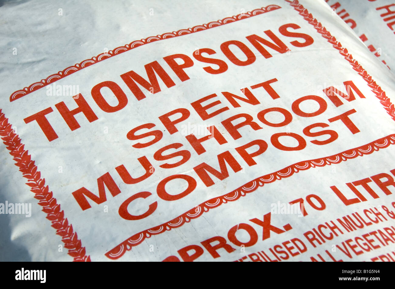 Bag of mushroom compost Stock Photo Alamy