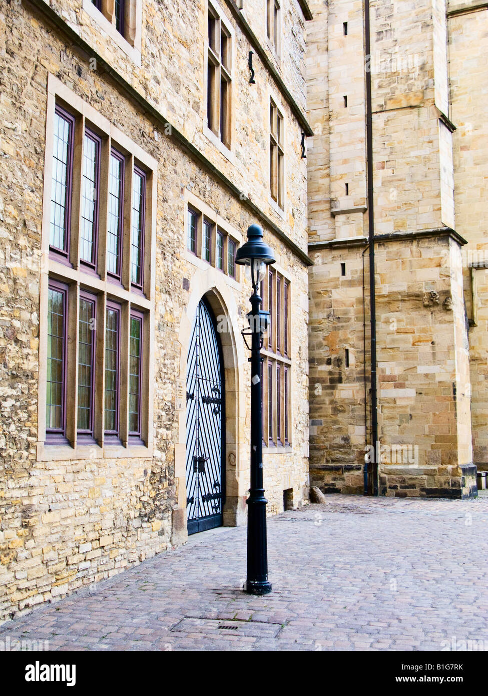 Streetlamp on a old street Stock Photo