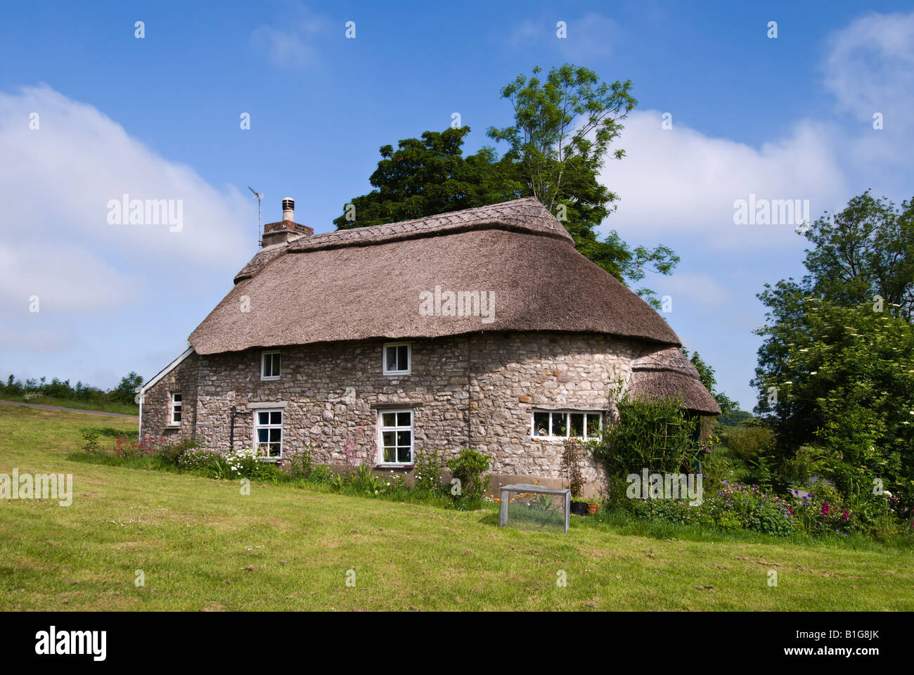 A Thatched Cottage Vale Of Glamorgan South Wales Uk Stock
