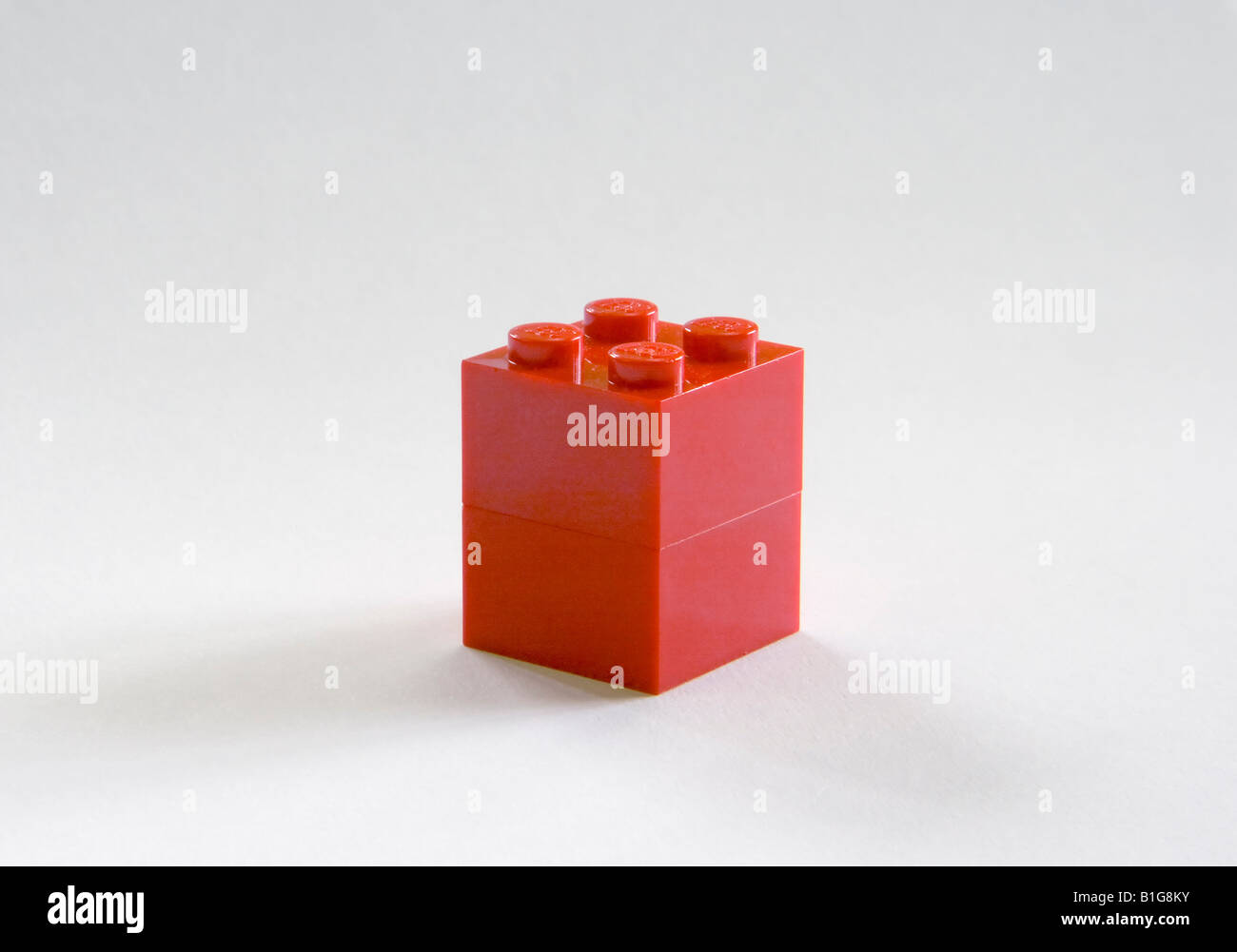 Closeup of two four stud red Lego bricks one on top of the other Stock  Photo - Alamy