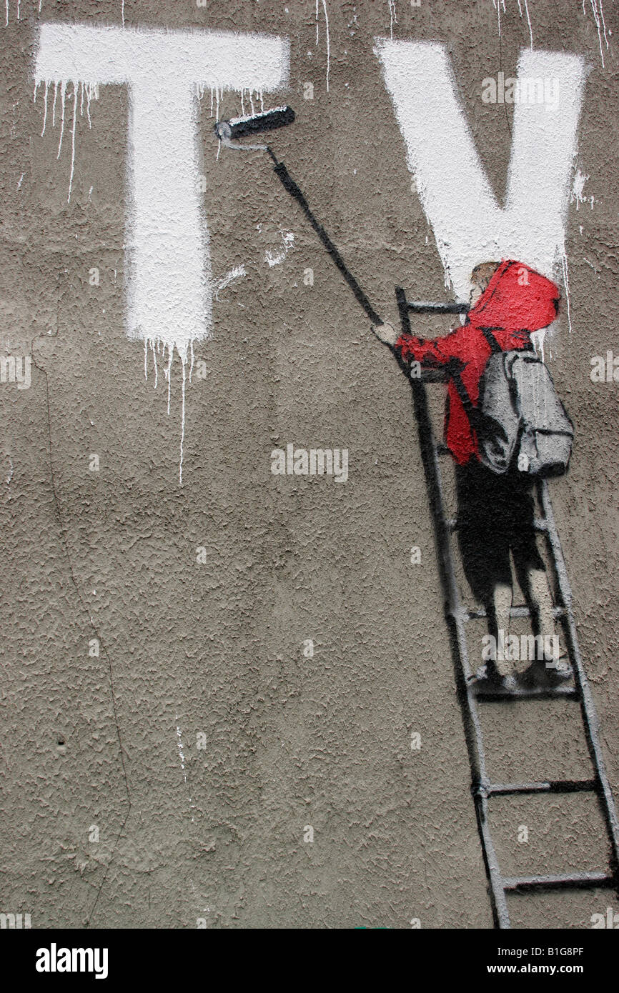 Banksy in newman street hi-res stock photography and images