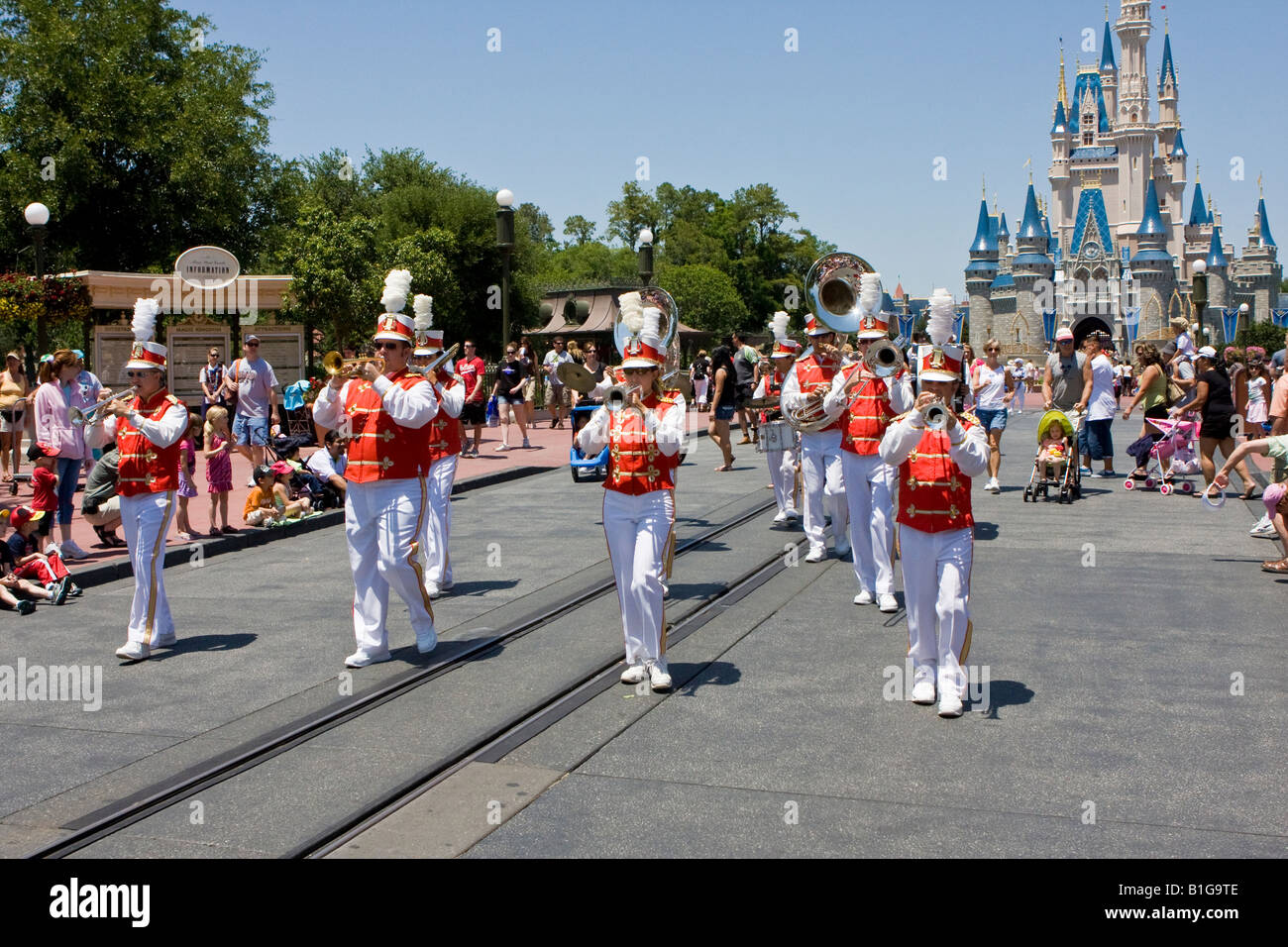 Marching Band At Walt Disney World Resort In Orlando Florida Stock Photo Alamy