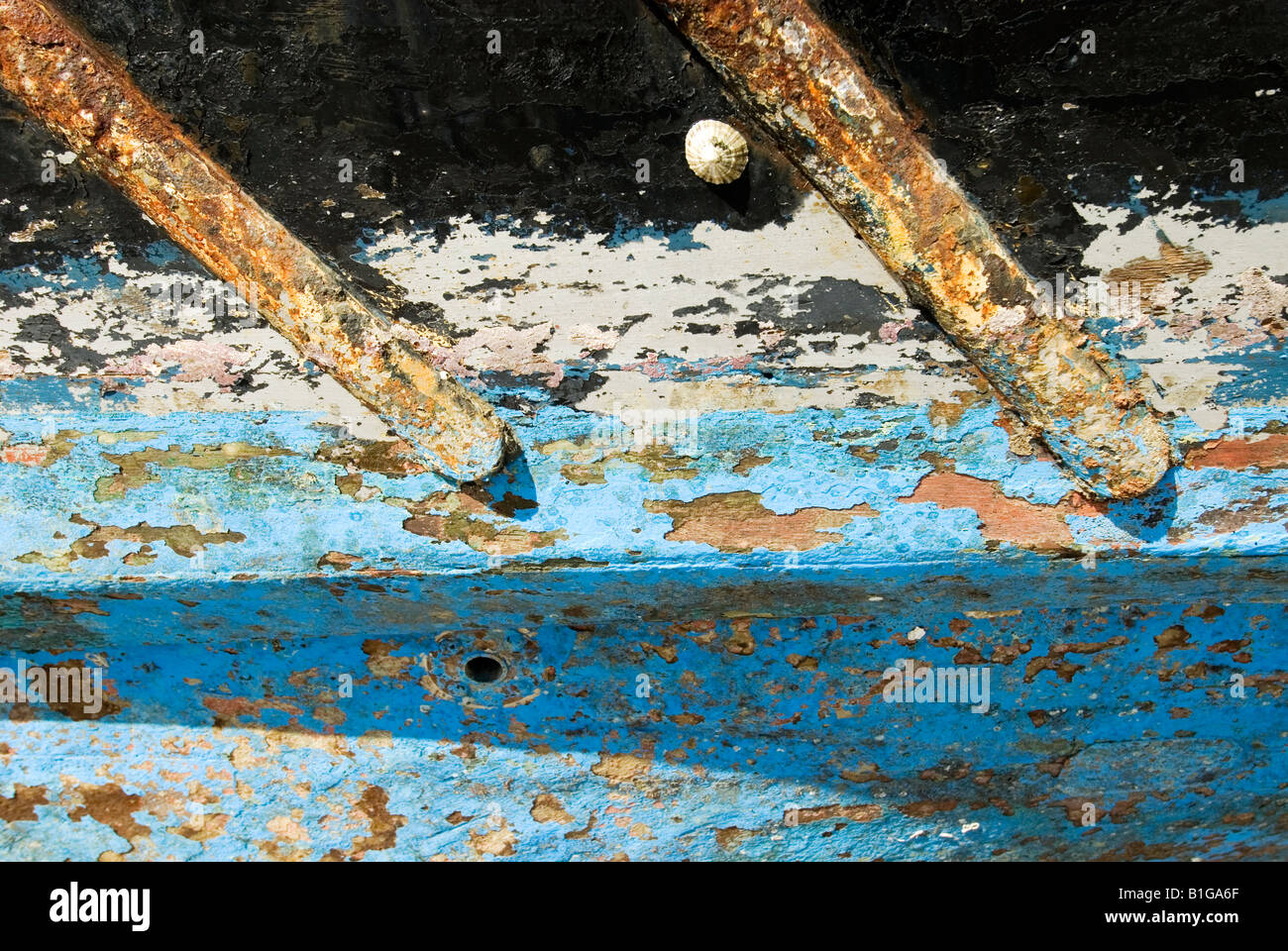 close up of antifouling paint peeling on a rusty boats hull Stock Photo Alamy