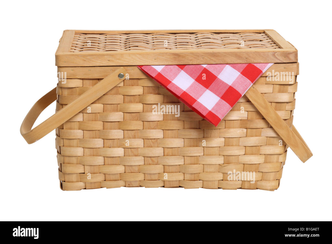 Picnic basket cut out on white background Stock Photo Alamy