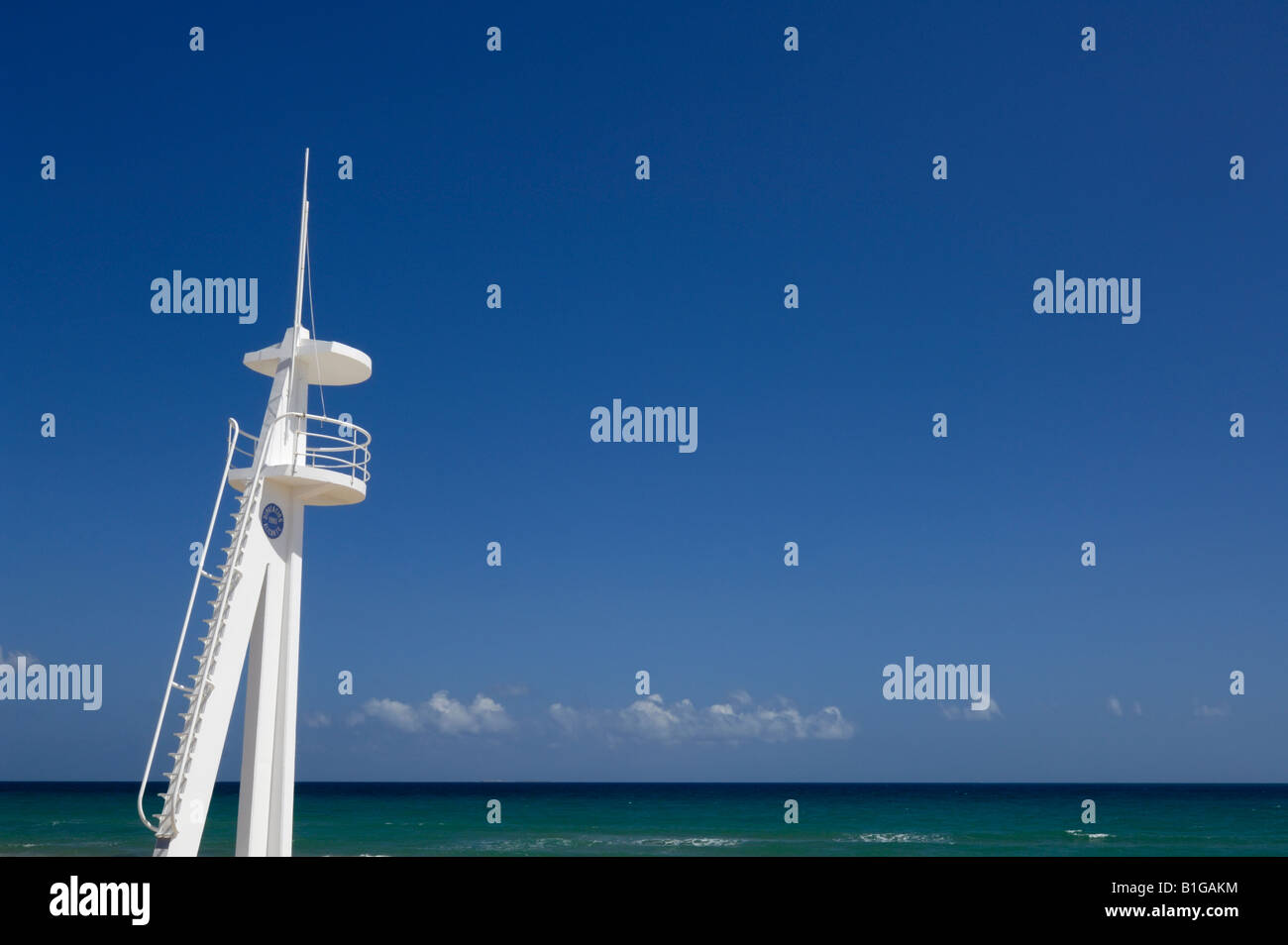 A Lifeguard lookout tower on a Spanish beach. Stock Photo