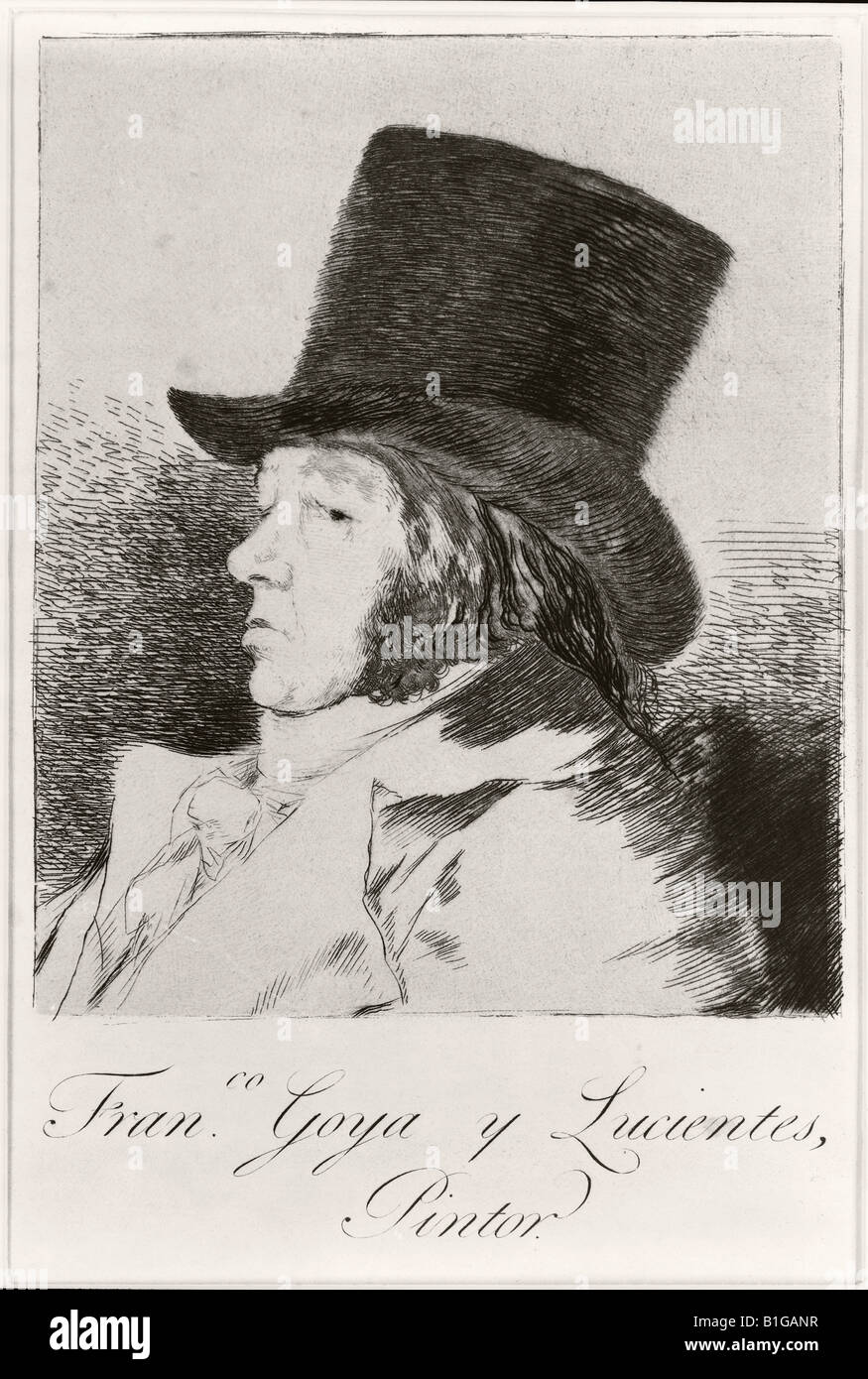 Francisco José de Goya y Lucientes, 1746 - 1828. Spanish painter and printmaker. Self portrait. Stock Photo