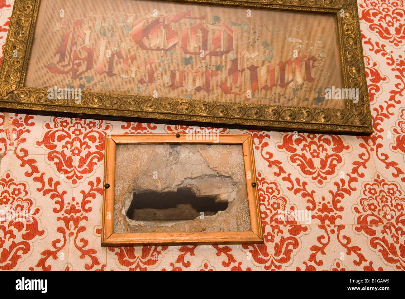 Bullet Hole at Jesse James Home and Death Spot St Joseph Missouri US