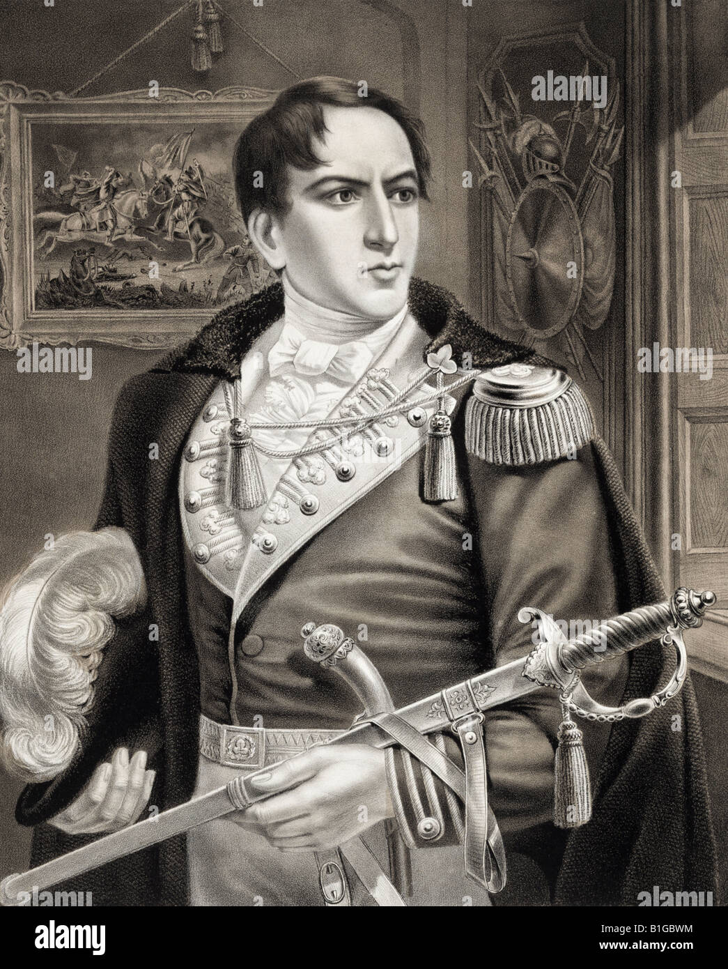 Robert Emmet Roibéard Eiméid, 1778 -1803. Irish nationalist rebel leader,  from a print published 1874. Stock Photo