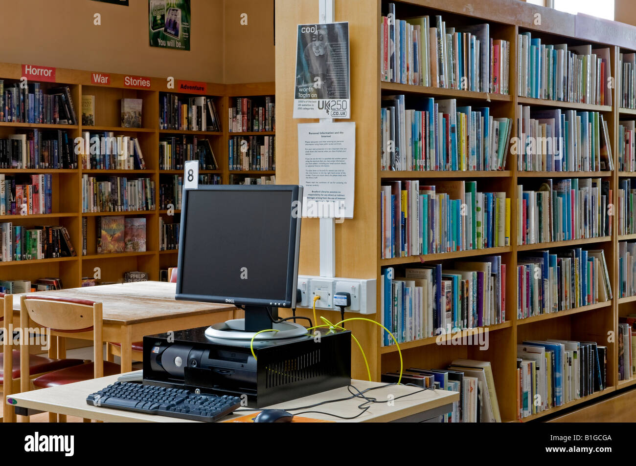 Branch library interior, a community resource & facility (bookcases